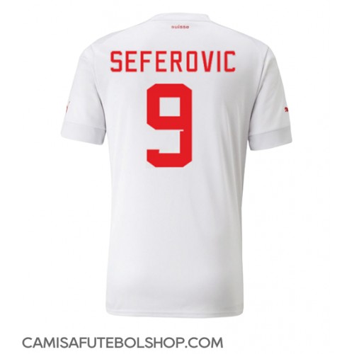Camisa de time de futebol Suíça Haris Seferovic #9 Replicas 2º Equipamento Mundo 2022 Manga Curta